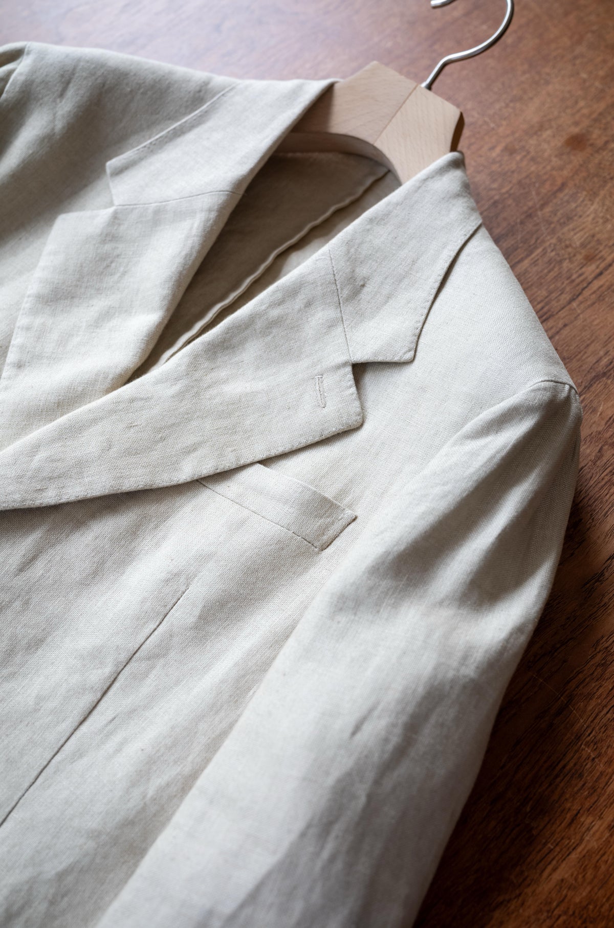 Linen Unstructured Tailored Jacket 〈BEIGE〉