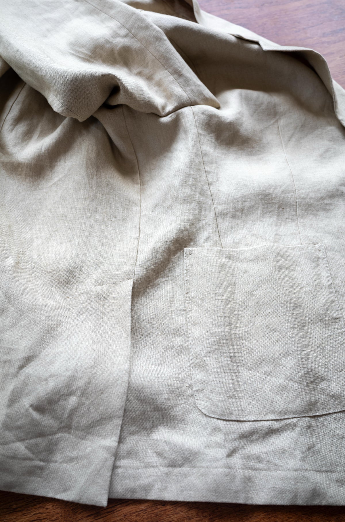 Linen Unstructured Tailored Jacket 〈BEIGE〉